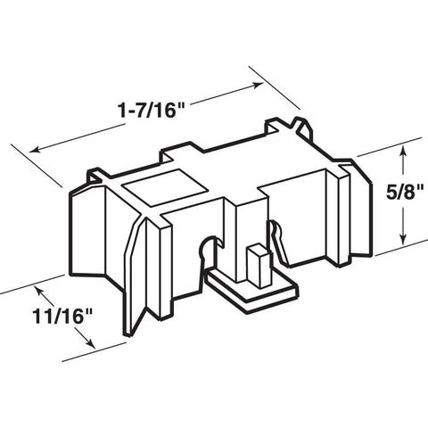 Heavy Duty Sliding Window Roller Assembly Featuring Half Inch Brass Wheel And Tough Nylon Housing Hassle Free Height Adjustment Two Pack Quick Swap Fix For Alenco Windows structural diagram with dimensions.