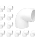 12 Pack 0.75 Inch 90 Degree PVC Elbow Fittings Furniture Grade White Connectors For DIY Furniture Making Schedule 40 Smooth Durable PVC Elbow Joints 1.05 Inch OD Pipe