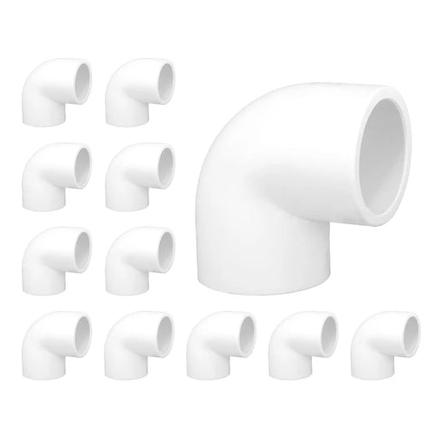 12 Pack 0.75 Inch 90 Degree PVC Elbow Fittings Furniture Grade White Connectors For DIY Furniture Making Schedule 40 Smooth Durable PVC Elbow Joints 1.05 Inch OD Pipe
