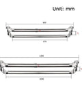 Heavy Duty Brushed Stainless Steel Push Pull Door Handle For Glass Doors In Home Hotel And Office Built To Last Rust Resistant Smooth Operation 800mm Or 1200mm Length, showing front view with measurements