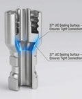 QWORK hydraulic hose fittings, 3/8 in JIC 37° female swivel, 12-pack, precision steel connectors