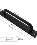 Black Aluminium Alloy Barn Door Handles Set of 2, 7 Inch Sliding Door Pull Handles with Plate for Closet and Gate Hardware