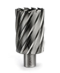 Heavy Duty High Speed Steel Annular Cutter With Beefed Up Weldon Shank 1 11/16 Inch Cut Diameter And Two Inch Slot Depth for precise metal drilling.