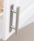 Self Adhesive Door Handle Pulls 2 Pack Aluminum Alloy Brushed Silver 150x25mm Sliding Door Handles For Cabinets Gates Garden Sheds No Drill Install Durable Water Resistant Easy Grip on white door