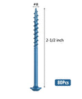 Close-up of Pocket Hole Screws 2-1/2 Inch, 80 Pcs, No 8 Blue Coated Wood Screws, showing length and coating.
