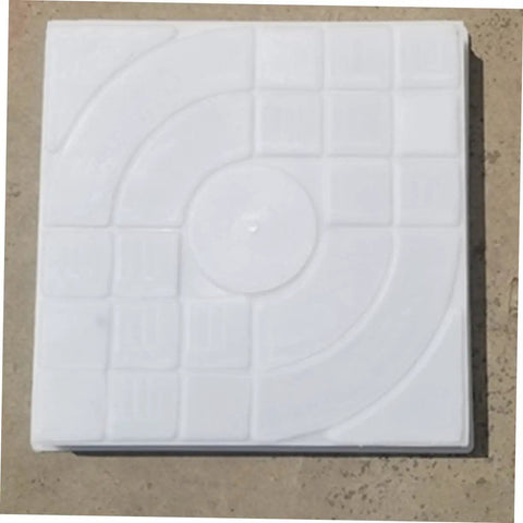 Easy To Use Reusable Concrete Stone Mold For DIY Garden Pathways Breeze Through Creating White Stepping Stones For Patios Walkways And Driveways Cement Brick Mould To Build Durable Backyard Paths, white plastic with decorative pattern