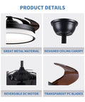 Close-up details of the Retractable Ceiling Fan With Lights Remote Control, Fandelier Flush Mount 42 Inch Bladeless Ceiling Fan