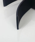 Close-up of curved edge of a black tempered glass panel, part of Bathroom Sink Tempered Glass Bathroom Vessel Vanity Sink.