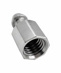 Metal quick-release GPS adapter for Trimble poles, hexagonal body, internal threaded opening, silver finish