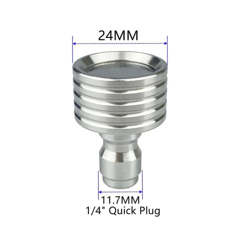 Pressure Washer Spray Nozzle Tip Soft Rain Shower Head With One Quarter Quick Connect Adapter stainless steel 24mm size