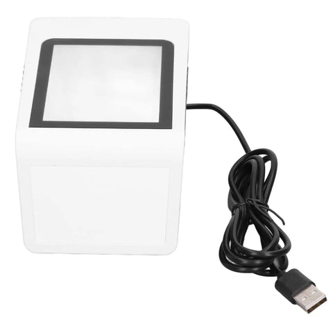 Hands Free Desktop Barcode Scanner USB Wired QR Code Reader For PC And POS, Voice Prompts, Reads Mobile Payment QR Codes, 0 To