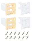 Top Shelf White Drawer Slide Socket Set Fits One Inch RV Cabinet Drawers hardware kit with mounting sockets and screws.