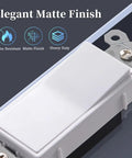 Close-up of Single Pole Decorator Light Switch 15A 120V 277V Paddle Rocker On Off Wall Switch Residential Grade White