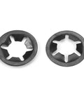 260Pcs Manganese Steel Lock Washers Set With Assorted Split Lock Washers For Mechanical Projects And DIY Repairs Durable 65 Mn Steel Heavy Duty Hardware Kit In Clear Plastic Storage Box, two black washers