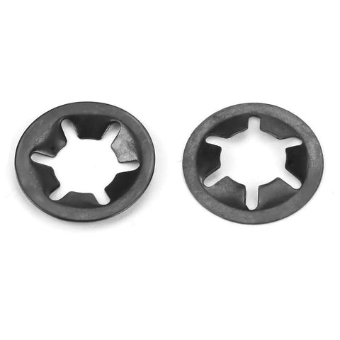260Pcs Manganese Steel Lock Washers Set With Assorted Split Lock Washers For Mechanical Projects And DIY Repairs Durable 65 Mn Steel Heavy Duty Hardware Kit In Clear Plastic Storage Box, two black washers