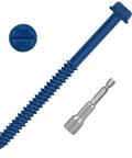Quarter Inch By Four Inch Blue Hex Head Concrete Screw Anchor Kit For Masonry Block Or Brick Built Tough And Ready Fifty Piece Set