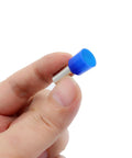 Close-up of blue 20 Pcs AWG4 25mm2 Copper Wire Ferrules Crimp Connectors VE25-16 Insulated Cord End Terminals Kit in hand