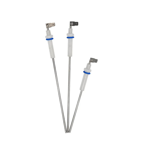Pro Grade Boiler Steam Probe Kit For Breville And Sage Espresso Makers - Three stainless steel thermal sensors with white plastic components.