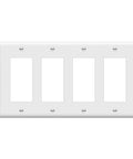 Decorator Light Switch Or Receptacle Wall Plate With Gloss Finish, 4-Gang, 4.50 x 8.19 Inches, White, Standard Size, 8834-W