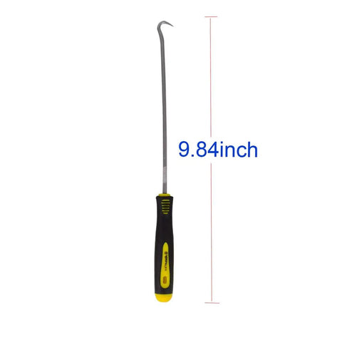 Pro Grade 4 Piece Long Pick And Hook Tool Set With Ergonomic Grip For Easy Oil Seal Removal, Includes 90 Degree Hook