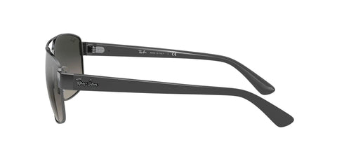 Side view of Dope Unisex Metal Rectangular Sunglasses RB3663 Gunmetal With Light Grey Gradient Lenses 60mm, showing modern frame design.