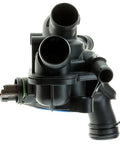 Straight Fire Engine Coolant Thermostat Replacement Mini Cooper Countryman Paceman R56 R57 R58 R59 direct mount, black plastic design.