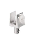 Rock Solid Zinc Alloy Glass Shelf Brackets 10 Pack with Heavy Duty Adjustable Screw Clamps for 5 to 8 mm Thick Glass close-up of a bracket.