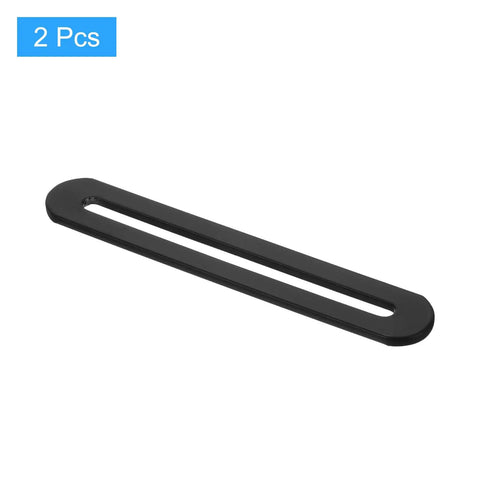 Heavy Duty Stainless Steel Flat Mending Plates With Single Slots Rock Solid Straight Brace Brackets in black, 110mm by 19mm.