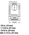 Diagram of Brass Padlock With Set Your Own Four Digit Combination For Tools Fences And Gates Pro Series Grade Lock showing dimensions.