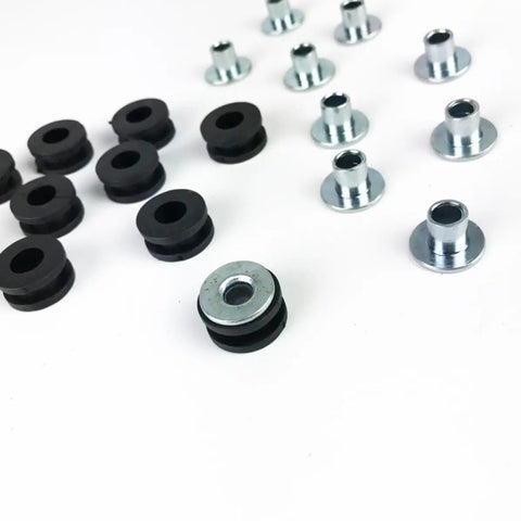 Grommets Rubber Shock Absorbing Cushion Kit For Motorcycles, Anti Scratch Protective Gasket Set With Rubber Buffers To Prevent Friction Damage, Extend Lifespan Of Shell And Windshield Brackets, Built To Last And Weatherproof, black rubber grommets with metal bushings