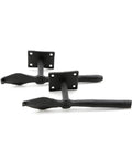7 Inch Black Spoon Shaped Wrought Iron Shutter Dogs With Mounting Hardware Pack Of 6 For Exterior Shutters Weatherproof Rust Resistant Brackets