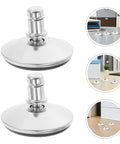 Heavy Duty Adjustable Furniture Levelers With 12 Piece Wobble Free Swivel Base For Tables Cabinets And Chairs Noise Reducing Plastic Metal Feet No Skid Tight Setup shown from the top angle.