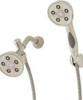 Caspian Anystream 2.5 GPM Handheld and Fixed Showerhead Combo With No Fuss Setup In Brushed Nickel Finish, 60 Inch Metal Hose