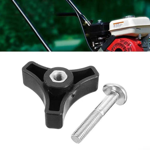 Get Your Mower Handle Locked Up Tight With This Heavy Duty Knob And Bolt Triangle Screw Replacement Kit For Mountfield And Most Lawn Machines Made Easy Fix That Wobbly Handle Today. Black plastic triangle knob and steel bolt mower handle replacement kit