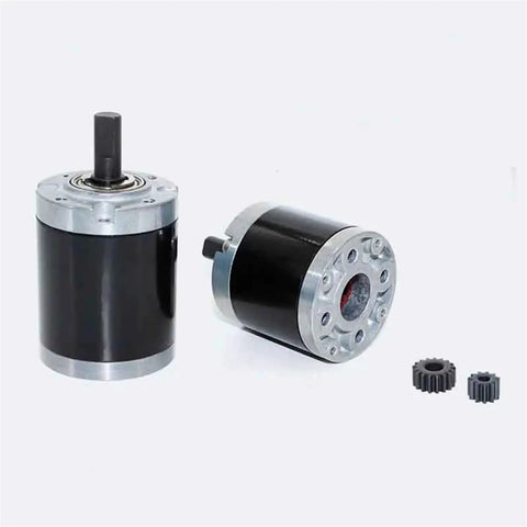 Beefy 42mm Planetary Gearbox Reducer Built Tough For Serious High Torque Loads With Durable Steel Gears, showing motors and gears.