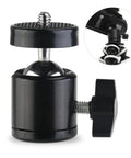 360 Degree Swivel Mini Tripod Ball Head With 1/4-20 Screw For GoPro And DSLR Cameras, showing screw detail and swivel joint
