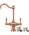 Two-Handle Copper Drinking Water Filter Faucet With Dual Lever Hot And Cold Water, Instant Hot Water Tank Dispenser, Durable Brass Construction