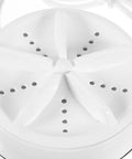 Close-up view of the drum of a Travel Ready Compact Washing Machine Acts As A Laundry Game Changer By Delivering A Gentle Hand Feel Wash For Underwear Delicates And Light Fabrics Quick Spin Dry Keeps Road Trips Stress Free.