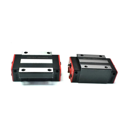 Precision Engineered Metal Linear Motion Guide Slider Rail Block Kit For Slick 3D Printers And Diy Cnc Builds Compact Built Tough Glide Track Assembly - two metal slider blocks with sealed steel surface.