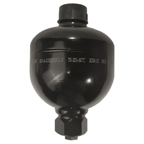 G1/2 Diaphragm Accumulator, 0.32L 20 Cu In Capacity, 4786 PSI Max Working Pressure, G1/2 Thread, 8:1 Compression, Wide Temperature Range -22F To 212F, Heavy-Duty Workhorse For Low-Flow Hydraulic Systems