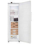 No Hassle Commercial Upright Freezer With Automated Defrost And Sleek Digital Panel For Restaurants, interior full of frozen items.