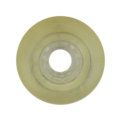Top view of Inline Skate Wheel Set 76mm 82A Clear Outdoor Four Wheel Replacement for street park and fitness skating.