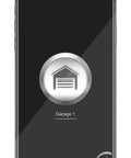 Smart Garage Opener Controller For iPhone Android And Apple Watch With No Fuss Setup And Secure Bluetooth 4.0 Access Lets You Open Your Garage Right From Your Phone Or Smartwatch Works With Most Garage Door Openers app interface showing garage control on smartphone screen.