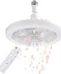 LED Light Socket Ceiling Fan With Remote For Kitchen Bathroom Or Garage Quiet White All In One Lighted Ceiling Fan Energy Saving