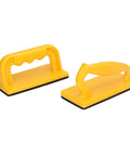 Heavy Duty Safety Push Block Set For Table Saw And Router, Two Pack, yellow wood push blocks with ergonomic handles for cutting.