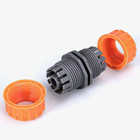 Garden Hose Repair Kit For 1/2 Inch Hoses, Quick Connect Connectors in durable PVC, tool-free leak-proof design, orange fittings
