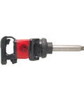 Shop Beast 1 Inch Air Impact Wrench with six inch extension anvil for garage tasks, featuring durable metal body.