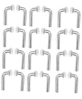 50 Piece Heavy Duty Pallet Rack Safety Pins J Clip Drop Pin Locking Clips For Warehouse Storage Racks Quick Snap Install shown from above.