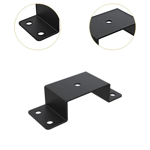 Beefy Trailer Stake Pocket Bracket Set For Flatbed Trucks Carbon Steel Rust Resistant 8 Piece Kit detail view with mounting holes