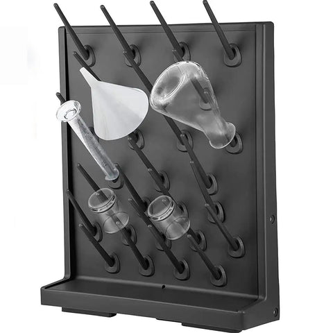 Zcbbybt Drying Rack With 27 Pegs For Lab Drainage And Cleaning Equipment Desktop Test Rack High Quality Polypropylene Structure with glassware.